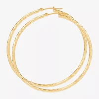 Womens 14K Gold 50mm Round Hoop Earrings