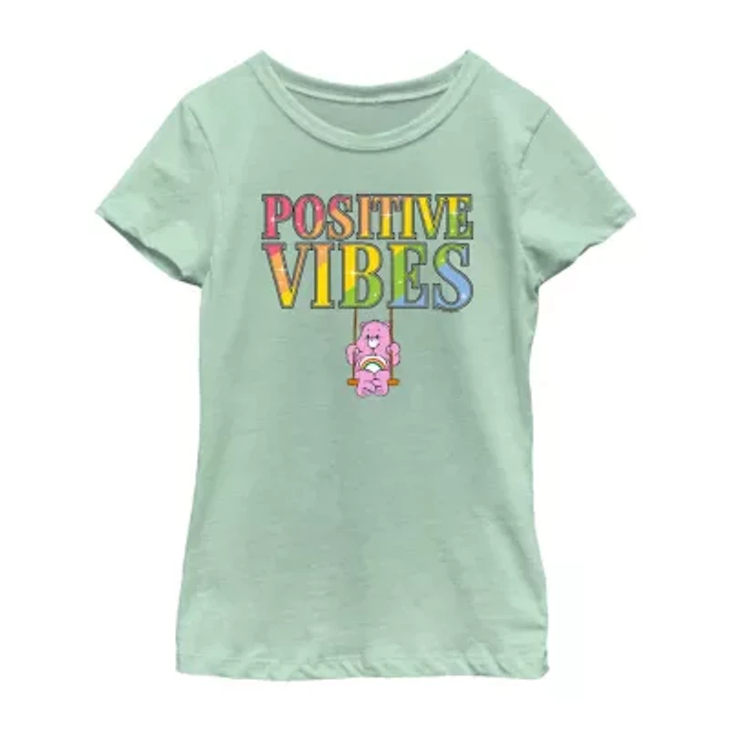 Little & Big Kid Girls Crew Neck Short Sleeve Regular Fit Care Bears Graphic T-Shirt