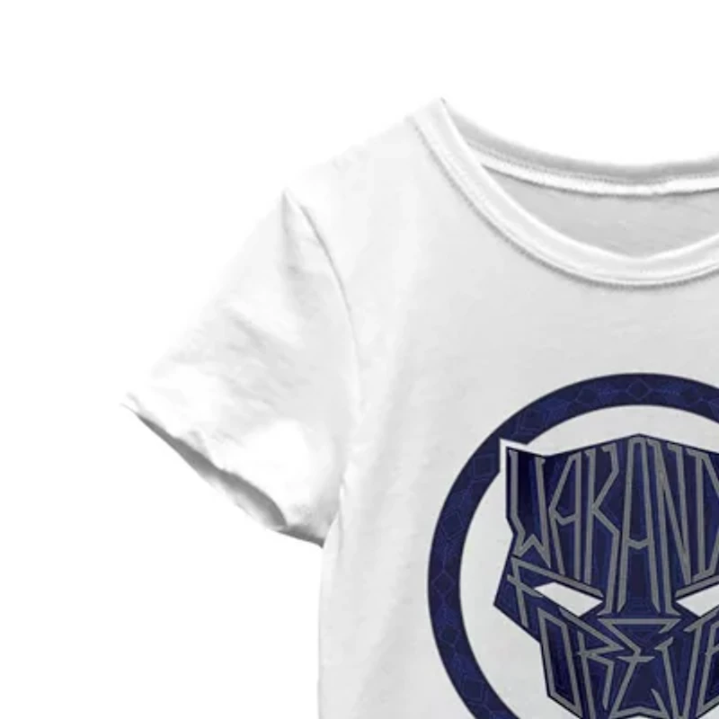 Little & Big Kid Girls Crew Neck Short Sleeve Classic Fit Black Panther Graphic T-Shirt