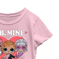 Little & Big Kid Girls Crew Neck Short Sleeve Regular Fit LOL Graphic T-Shirt