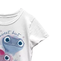 Bruni Little & Big Kid Girls Crew Neck Short Sleeve Slim Fit Frozen Graphic T-Shirt