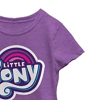 Little & Big Kid Girls Crew Neck Short Sleeve Slim Fit My Pony Graphic T-Shirt