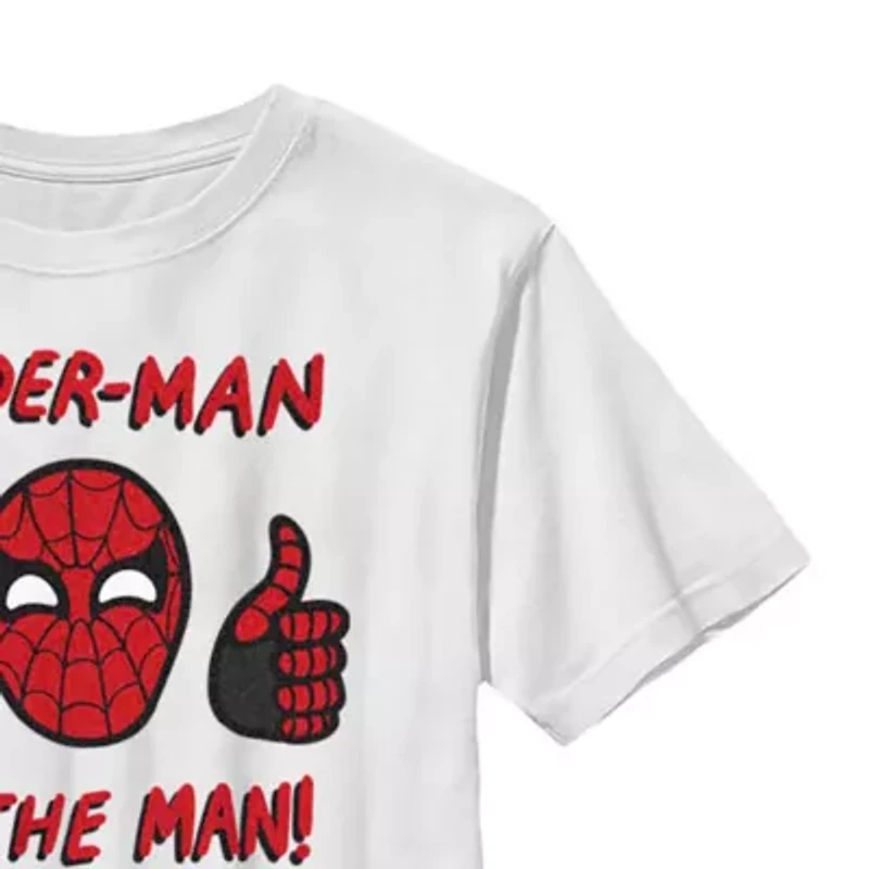 Little & Big Kid Boys Crew Neck Short Sleeve Slim Fit Spiderman Graphic T-Shirt