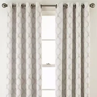 Max Blackout Prescott Grommet Top Embroidered 100% Single Curtain Panel