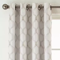 Max Blackout Prescott Grommet Top Embroidered 100% Single Curtain Panel