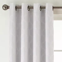 Max Blackout Prescott Grommet Top Embroidered 100% Single Curtain Panel