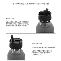 Joyjolt Insulated Water With Flip Lid & Sport Straw - 32 Oz Oz. Bottle