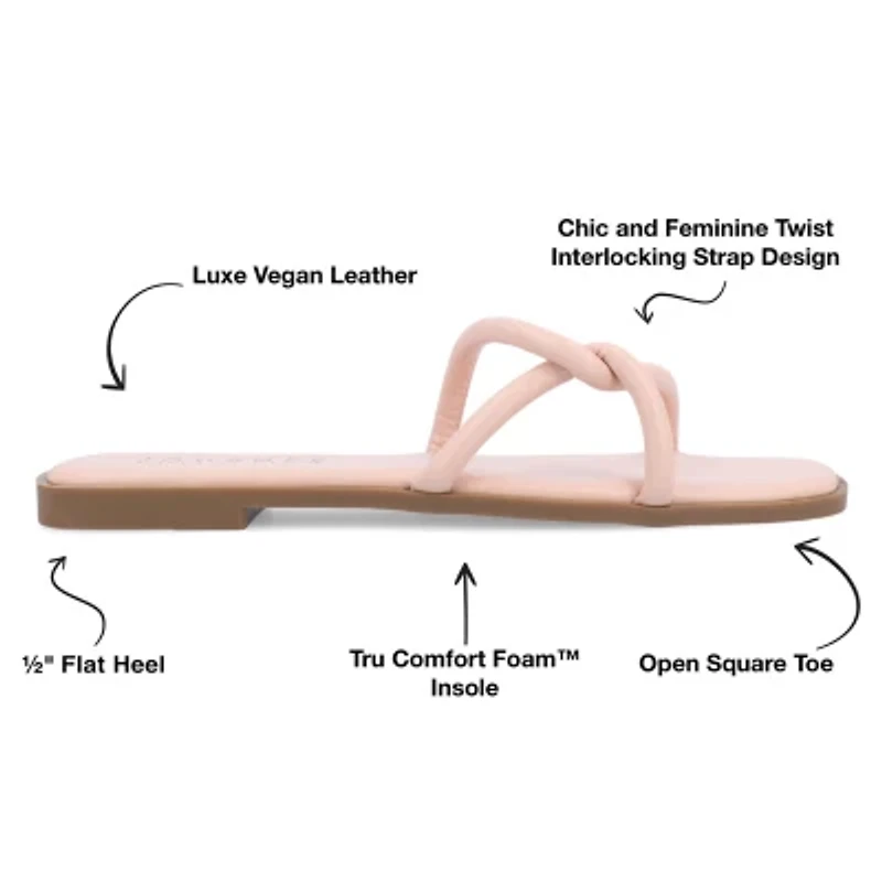 Journee Collection Womens Lauda Flat Sandals