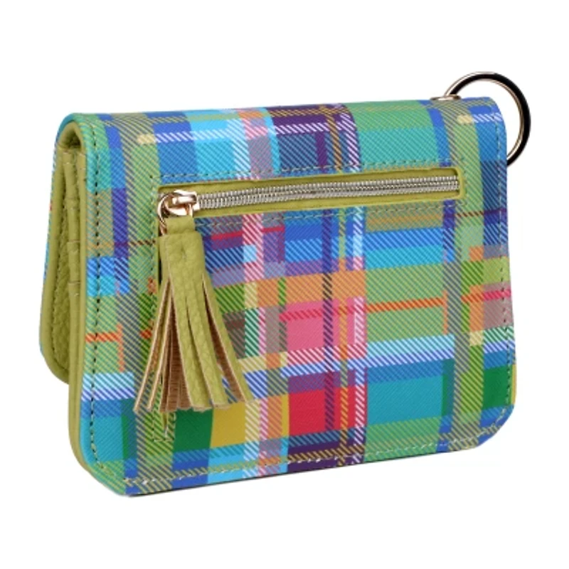 Julia Buxton Mini Flap Card Case Womens Rfid Blocking Wallet