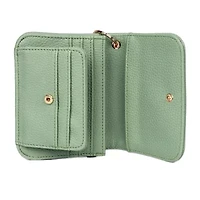 Julia Buxton Mini Flap Card Case Womens Rfid Blocking Wallet