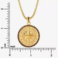 Shaquille O'Neal XLG Mens Lab Created Black Cubic Zirconia Stainless Steel Round 22 Inch Pendant Necklace