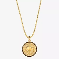 Shaquille O'Neal XLG Mens Lab Created Black Cubic Zirconia Stainless Steel Round 22 Inch Pendant Necklace