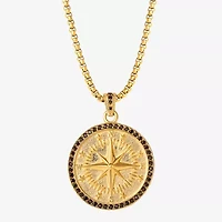 Shaquille O'Neal XLG Mens Lab Created Black Cubic Zirconia Stainless Steel Round 22 Inch Pendant Necklace