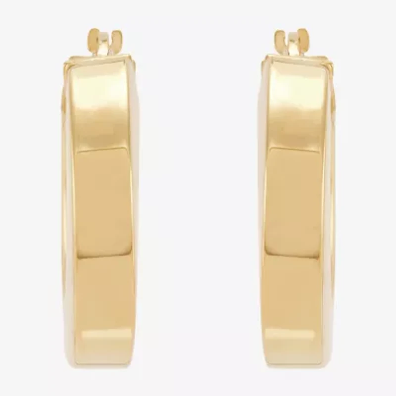 Limited Quantities! Womens 14K Gold Over Silver 15mm Hoop Earrings