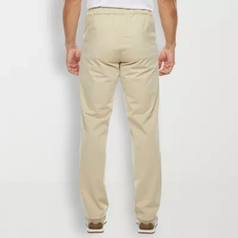 St. John's Bay Seated Adjustable Leg Mens Adaptive Adjustable Features Easy-on + Easy-off Regular Fit Flat Front Pant
