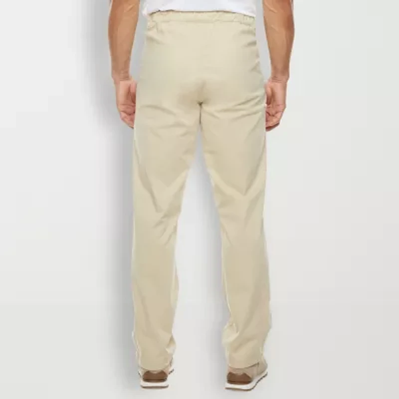 St. John's Bay Seated Chino Mens Adaptive Adjustable Features Easy-on + Easy-off Regular Fit Flat Front Pant