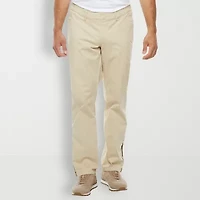 St. John's Bay Seated Chino Mens Adaptive Adjustable Features Easy-on + Easy-off Regular Fit Flat Front Pant