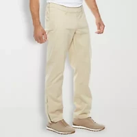 St. John's Bay Seated Chino Mens Adaptive Adjustable Features Easy-on + Easy-off Regular Fit Flat Front Pant