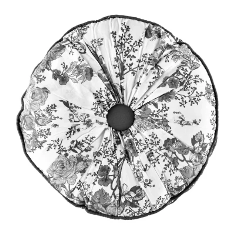 Laurel Manor Toile Garden Round Throw Pillow