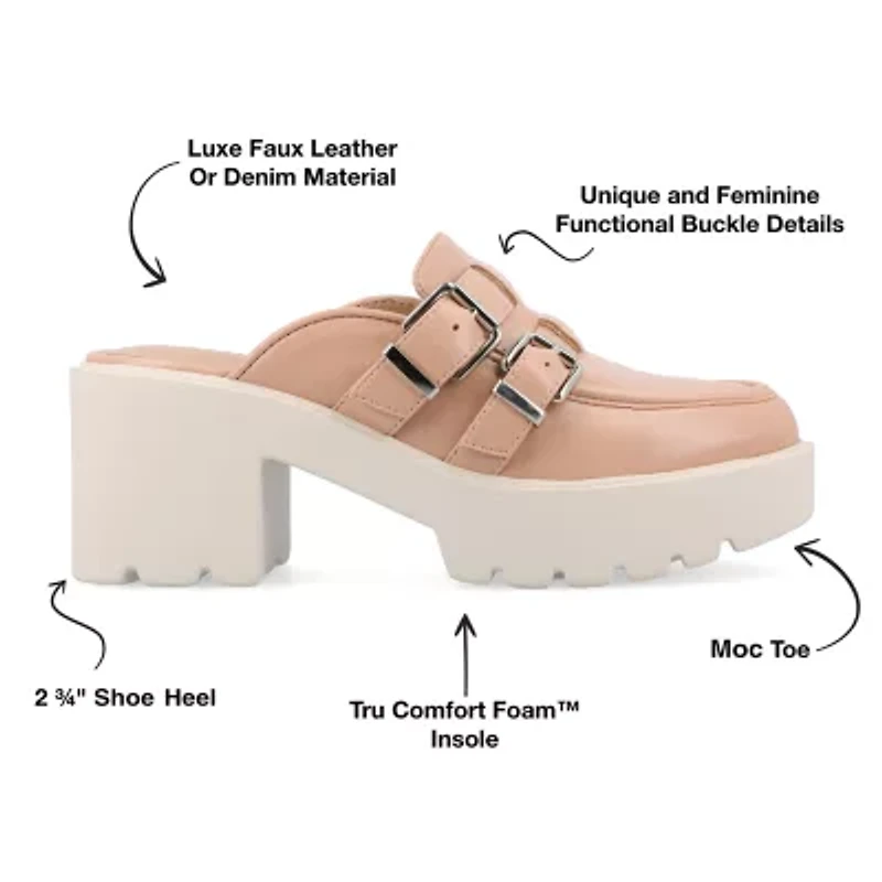 Journee Collection Brydie Womens Moc Closed Toe Block Heel Pumps