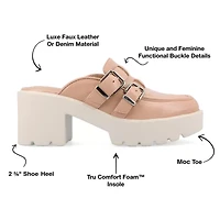 Journee Collection Brydie Womens Moc Closed Toe Block Heel Pumps