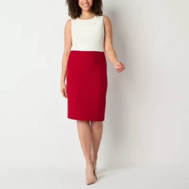 EVAN-PICONE Evan Picone Womens Sleeveless Sheath Dress Arden Fair