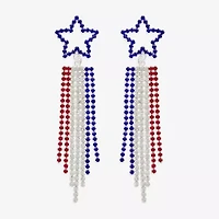 Bijoux Bar Silver Tone Womens Star Drop Earrings