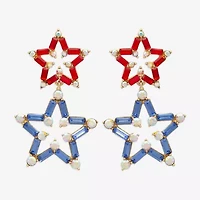 Bijoux Bar Gold Tone Womens Star Drop Earrings
