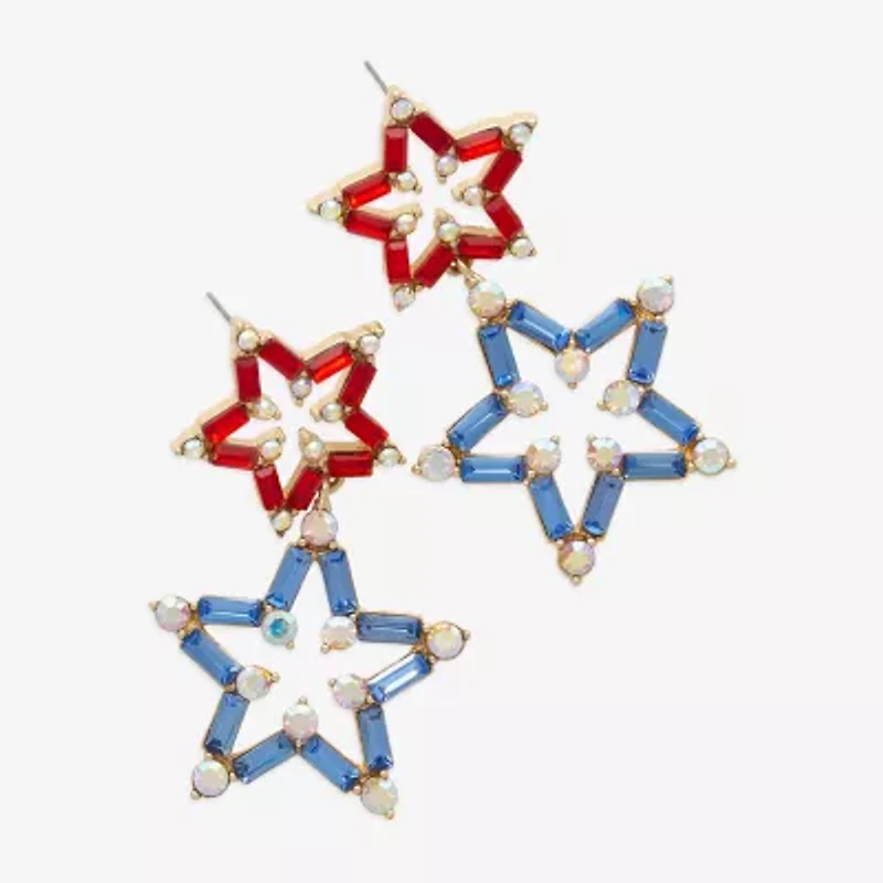 Bijoux Bar Gold Tone Womens Star Drop Earrings