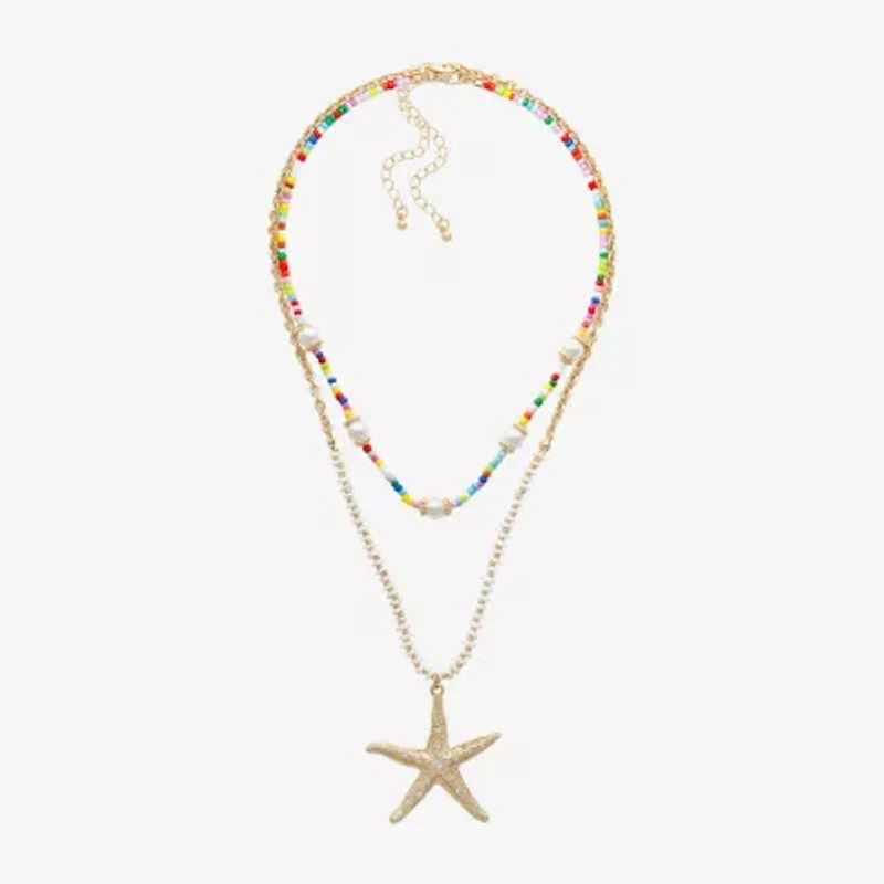 Bijoux Bar Gold Tone Starfish Womens 2-pc. Necklace Set