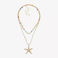 Bijoux Bar Gold Tone Starfish Womens 2-pc. Necklace Set