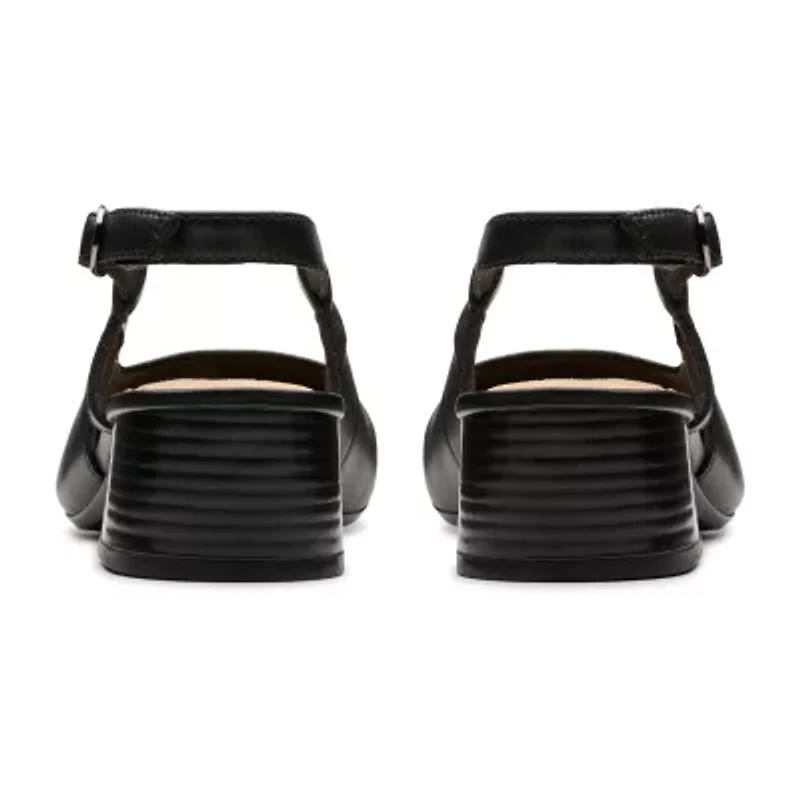 Clarks Marilyn Rose Womens Cap Closed Toe Block Heel Pumps