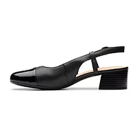Clarks Marilyn Rose Womens Cap Closed Toe Block Heel Pumps