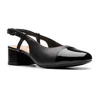 Clarks Marilyn Rose Womens Cap Closed Toe Block Heel Pumps