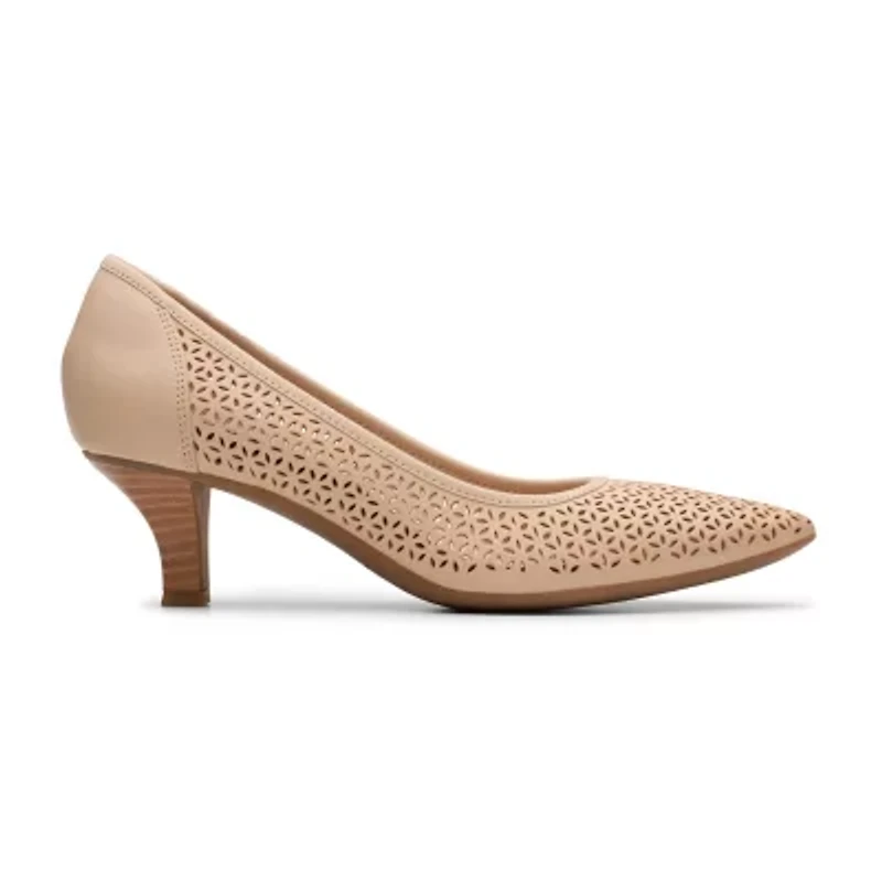 Clarks Kepley Sky Womens Pointed Closed Toe Kitten Heel Pumps