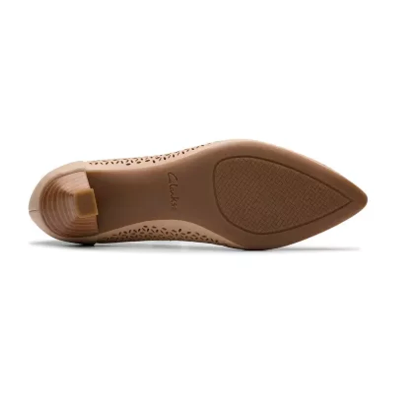 Clarks Kepley Sky Womens Pointed Closed Toe Kitten Heel Pumps
