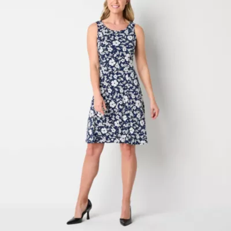 Perceptions Womens Floral Jacket Dress