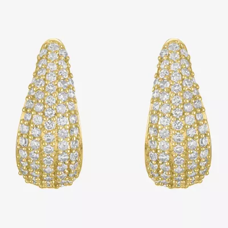 Diamond Addiction (G-H / Si2-I1) Womens 1/2 CT. T.W. Lab Grown White Diamond 10K Gold 15mm Hoop Earrings