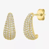 Diamond Addiction (G-H / Si2-I1) Womens 1/2 CT. T.W. Lab Grown White Diamond 10K Gold 15mm Hoop Earrings