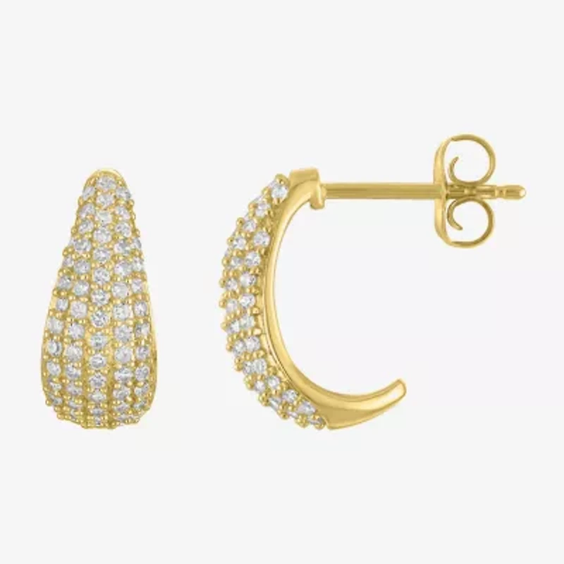 Diamond Addiction (G-H / Si2-I1) Womens 1/2 CT. T.W. Lab Grown White Diamond 10K Gold 15mm Hoop Earrings