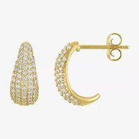 Diamond Addiction (G-H / Si2-I1) Womens 1/2 CT. T.W. Lab Grown White Diamond 10K Gold 15mm Hoop Earrings