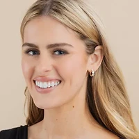 (G/ Si2) Womens 1 1/2 CT. T.W. Lab Grown White Diamond 10K Gold 16.2mm Hoop Earrings