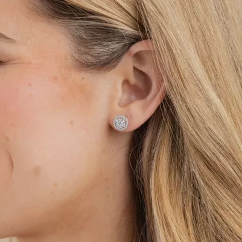 Certified 1/2 CT. T.W. Natural White Diamond 14K Gold 9.5mm Stud Earrings