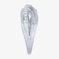 (G-H/I1-12) Womens 1/3 CT. T.W. Lab Grown White Diamond 10K Gold Crossover Cocktail Ring