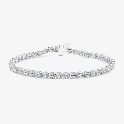 (Si2/F) Womens 7 Ct.T.W. Lab Grown White Diamond 10K Gold 7 Inch Tennis Bracelet