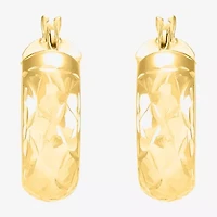 Womens 10K Gold 15mm Round Hoop Earrings