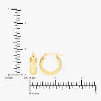 Womens 10K Gold 15mm Round Hoop Earrings