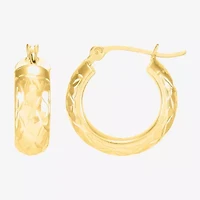 Womens 10K Gold 15mm Round Hoop Earrings