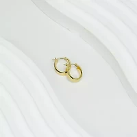 Womens 10K Gold 15mm Oval Hoop Earrings