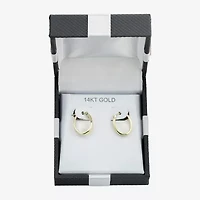 Womens 10K Gold 15mm Oval Hoop Earrings
